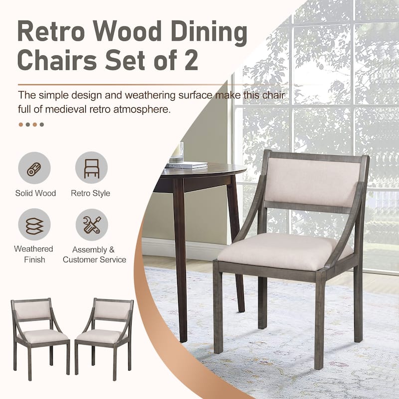 Set of 2 Wooden Upholstered Dining Chairs Bed Bath & Beyond 39883441