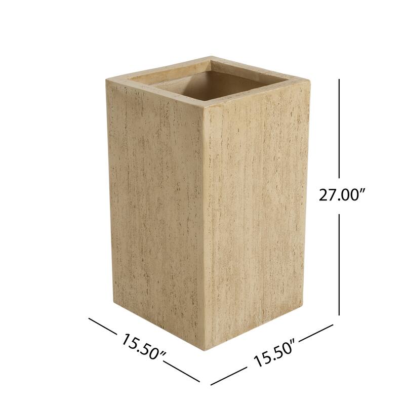 MGO Handmade Rectangle Planter Box, 27''H, Travertine