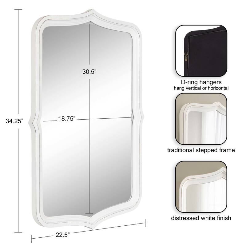 Kate and Laurel Preble Decorative Scallop Wall Mirror