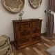 preview thumbnail 39 of 56, Brown Wood Storage Bench with Upholstered Seat - 42 x 15 x 20