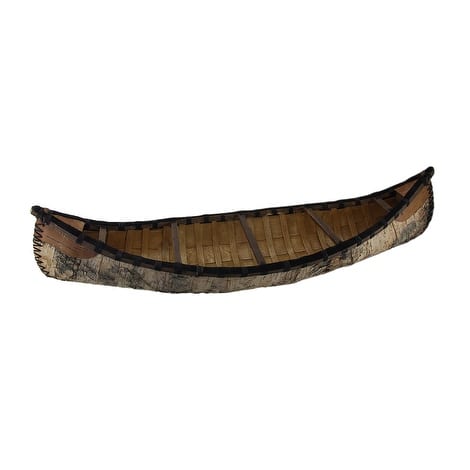 Shop 60 In Decorative Rustic Birch Bark Wooden Canoe Statue