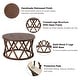 preview thumbnail 14 of 26, COZAYH Farmhouse End Table, Rustic Round Coffee Table with X-Motifs Legs, Wood Textured Top for Boho, French Country Decor