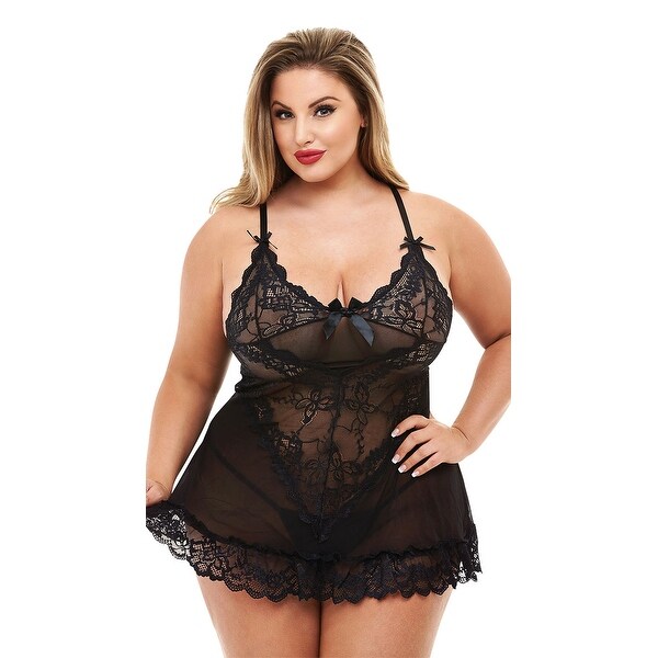 plus size black babydoll