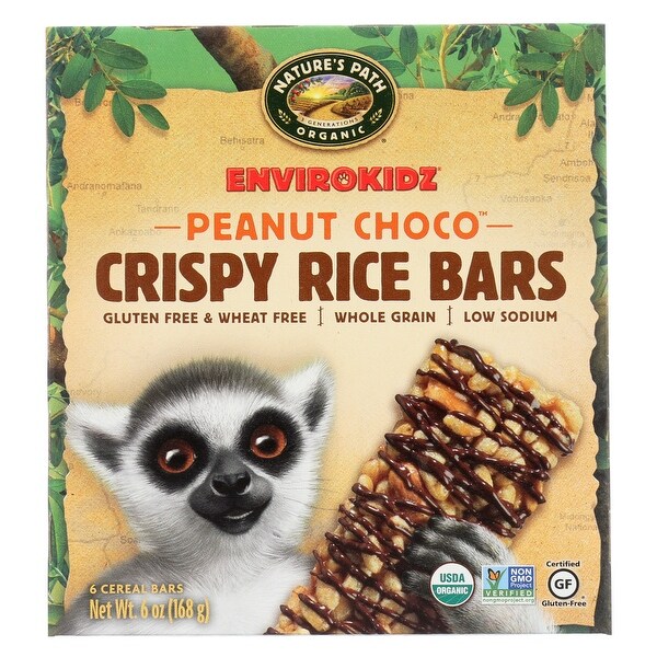 Envirokidz Crispy Rice Bars - Peanut Choco - Case of 6 - 6 oz.