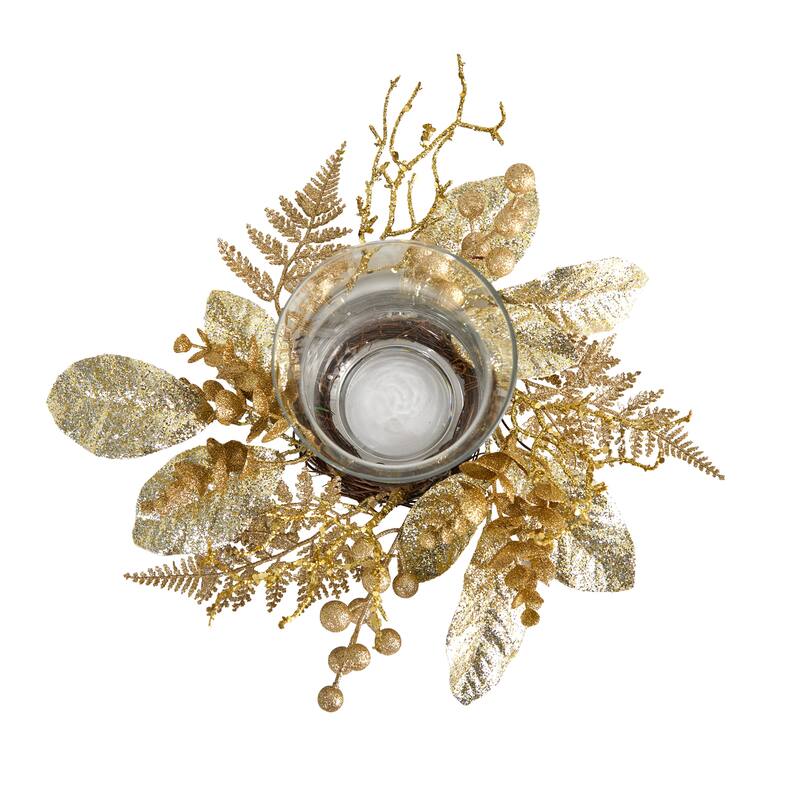 10" Golden Artificial Christmas Candelabrum - 6