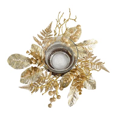 10" Golden Artificial Christmas Candelabrum - 6