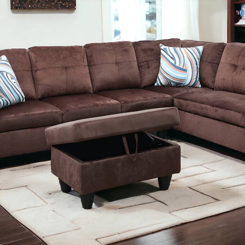 KISRAIS 28.5" Wide Upholstered Storage Ottoman