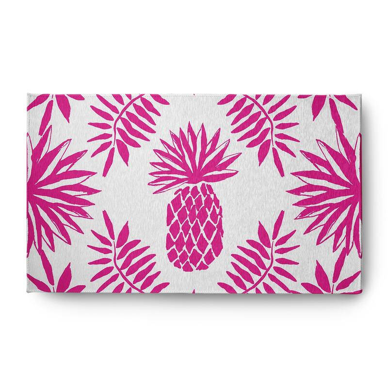 Pineapple Leaves Spring Chenille Rug - 3' x 5' - Orchid