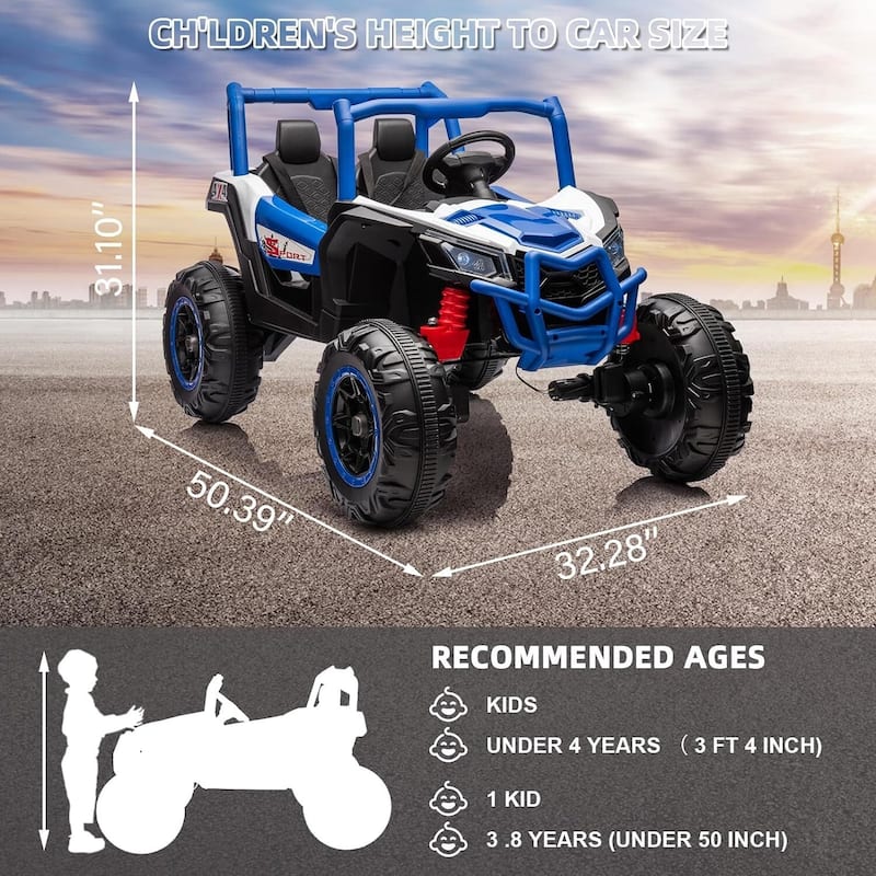 2 Seater Ride on Car 12V Battery Powered Off-Road UTV Toy