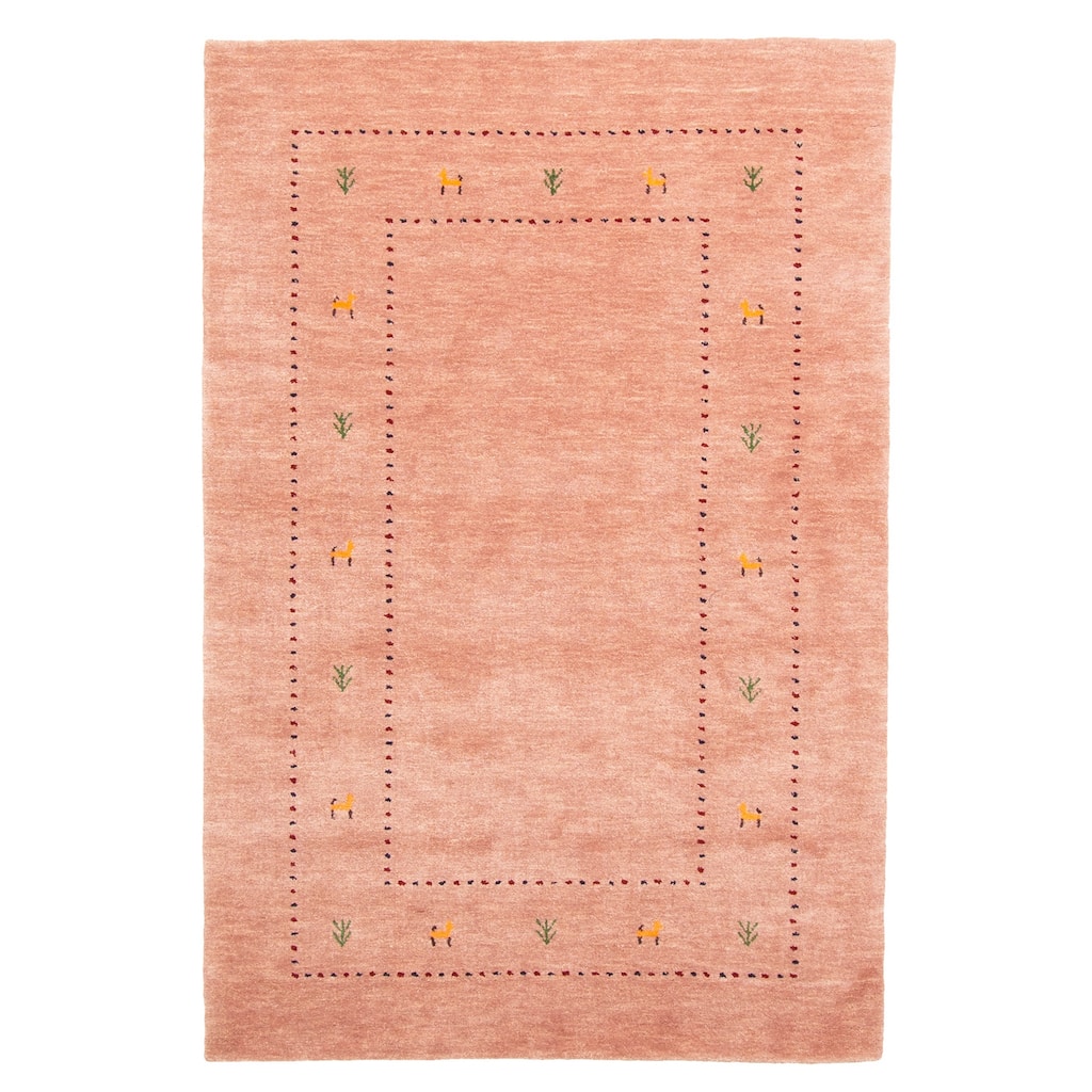 ECARPETGALLERY Hand Loomed Kashkuli Gabbeh Pink Wool Rug - 3'10 x 5'9
