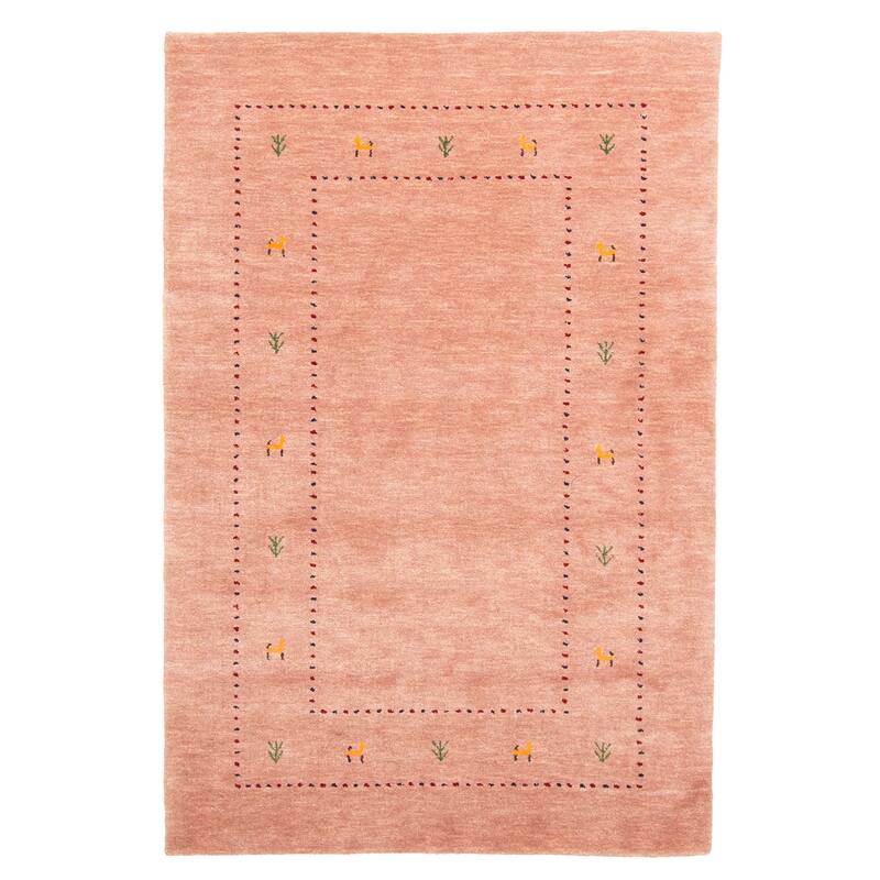 ECARPETGALLERY Hand Loomed Kashkuli Gabbeh Pink Wool Rug - 3'10 x 5'9