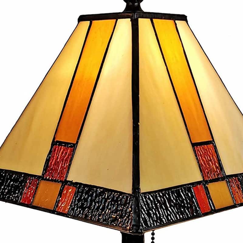 HomeRoots 15" Dark Brown Metal Candlestick Table Lamp With Beige Empire Shade - 14' X '15' X '9
