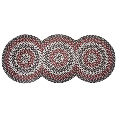 Park Designs Limestone Braided Black Indoor Rug Runner 30" x 72" - 2'6" x 6'0"