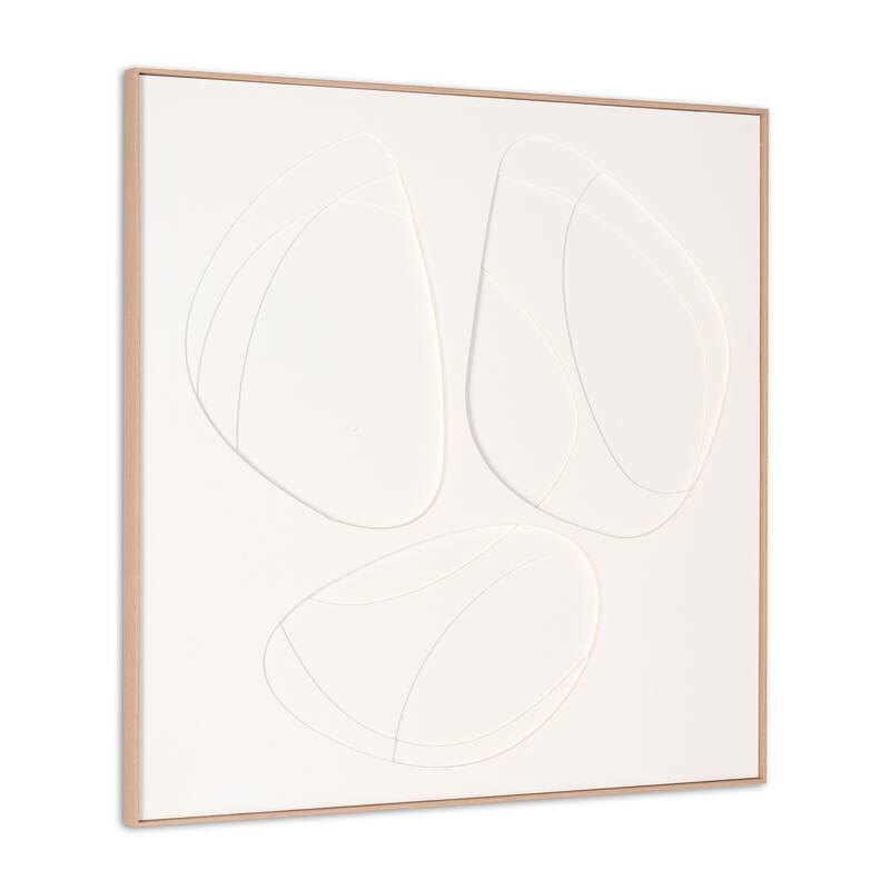 HomeRoots White Geo Trio Brown Shadowbox Wall Art