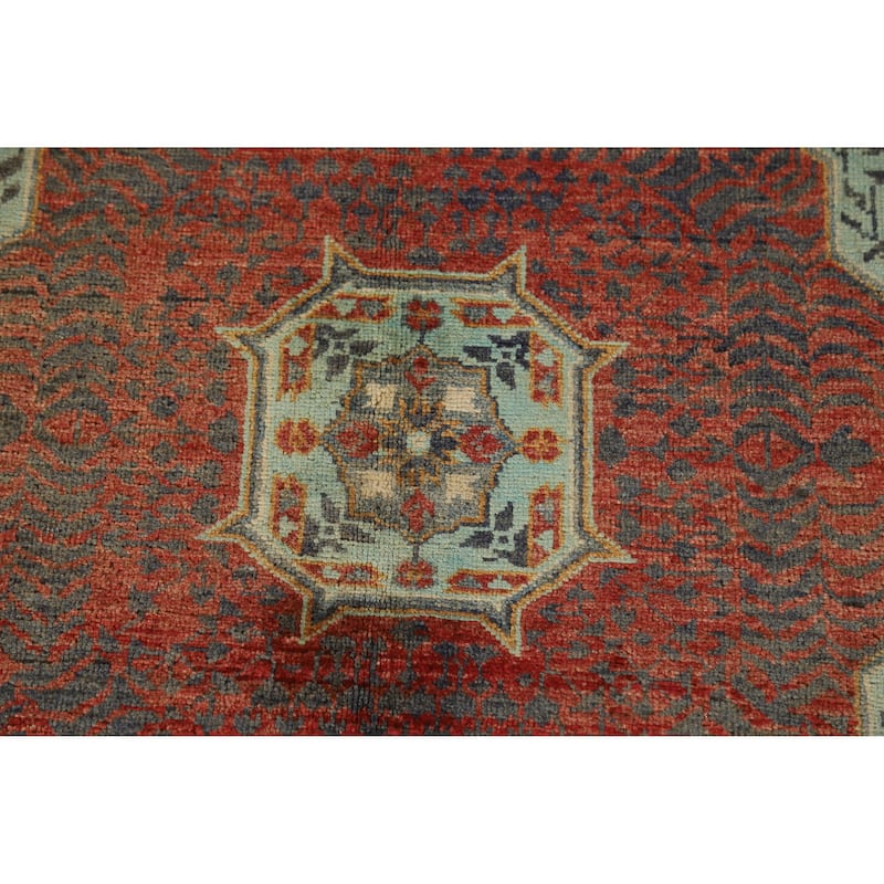 Hand Knotted Oriental 100% Wool Carpet Traditional Medallion Red Kazak Area Rug - 10' 0'' X 7' 0''