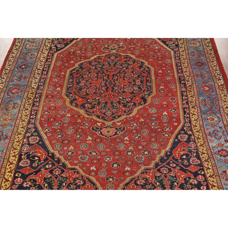Hand Knotted Oriental 100% Wool Carpet Traditional Floral Red Bidjar Area Rug - 18' 11'' X 11' 7''