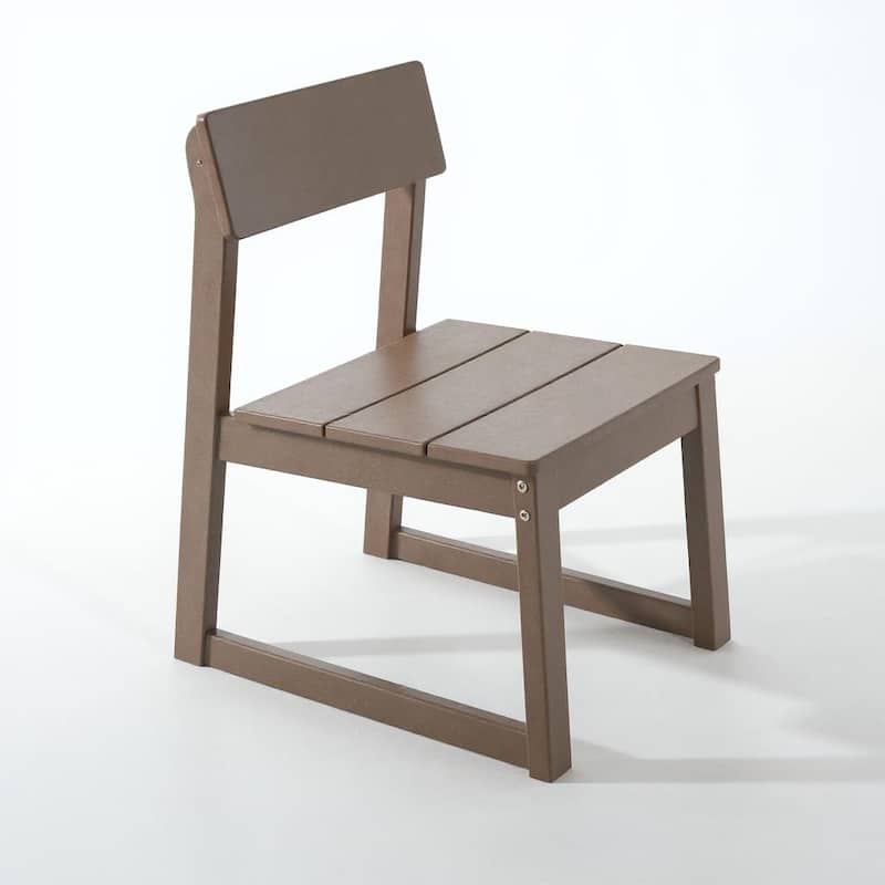 2-Pack HDPE Indoor/Outdoor Dining Chairs, All-Weather Garden & Patio Side Chairs with Modern Backrest