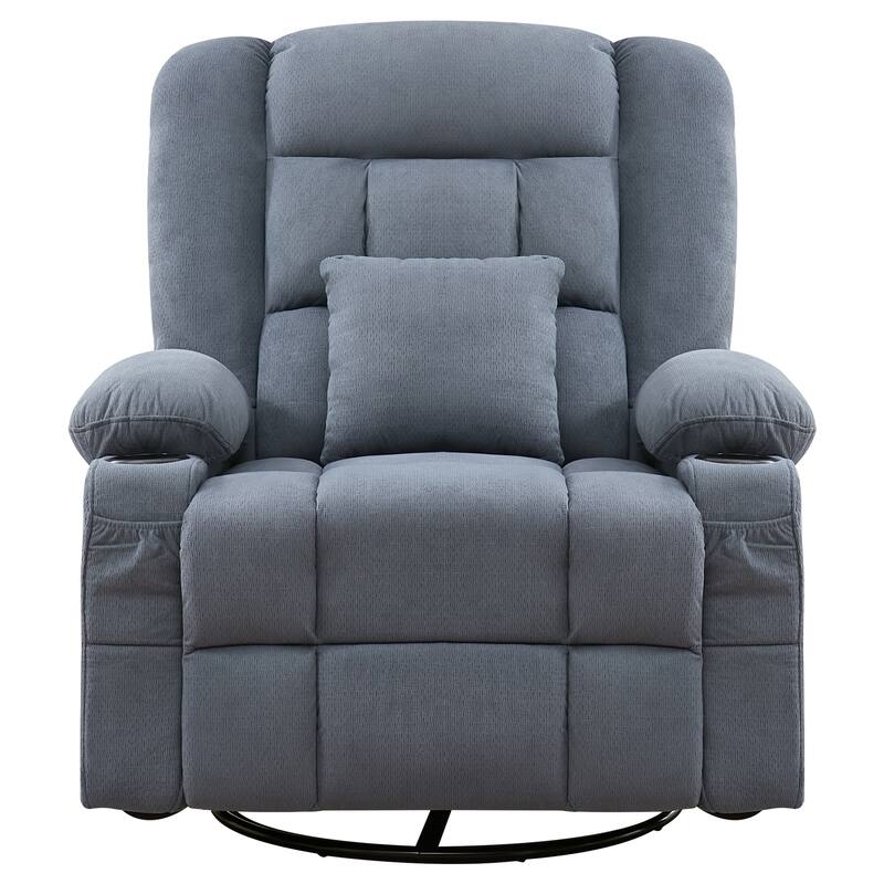 Oversized Massage Rocker Recliner Chair w/4-Point 3D Kneading Massage and Heat & 2 Cup Holders & USB Charge Port, for Bedroom