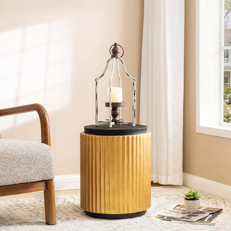 Glitzhome Set of 2 Farmhouse Metal Decorative Lanterns Hanging Candle Holders Wedding Decor