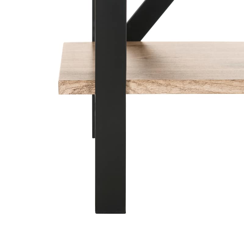 SAFAVIEH Orlagh Oak Brown/ Black Etagere - 39.4' x 12.6' x 55' - 39Wx13Dx55H