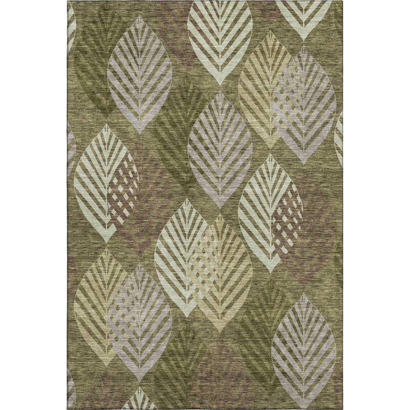 Premium Washable Super Soft Farmhouse Leaves Mayfield Rug