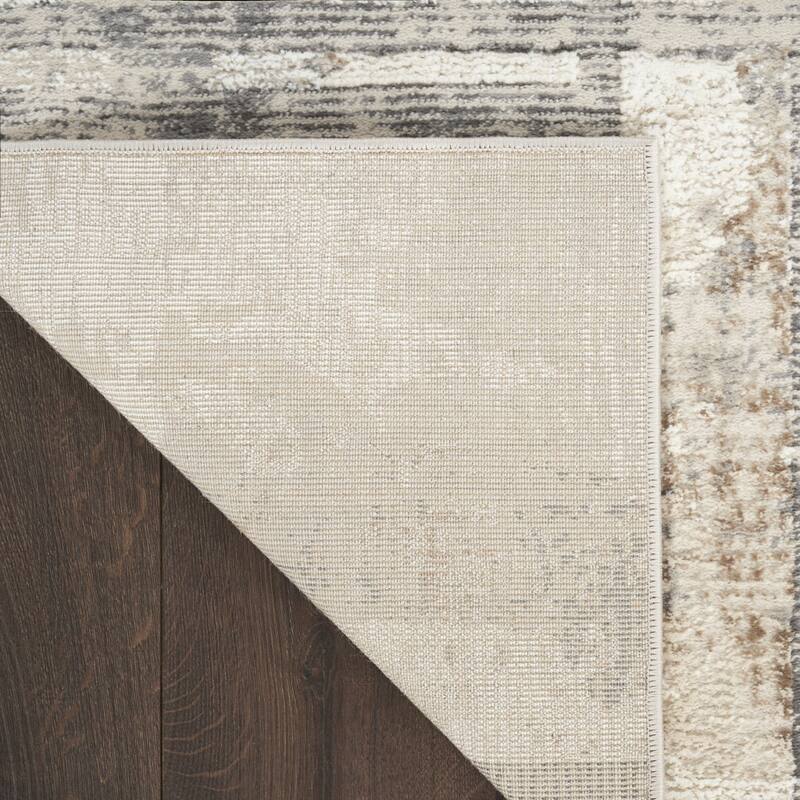 Power Loomed Abstract Modern Non Skid Stain Resistant Area Rug - 87' X '63' X '0.5