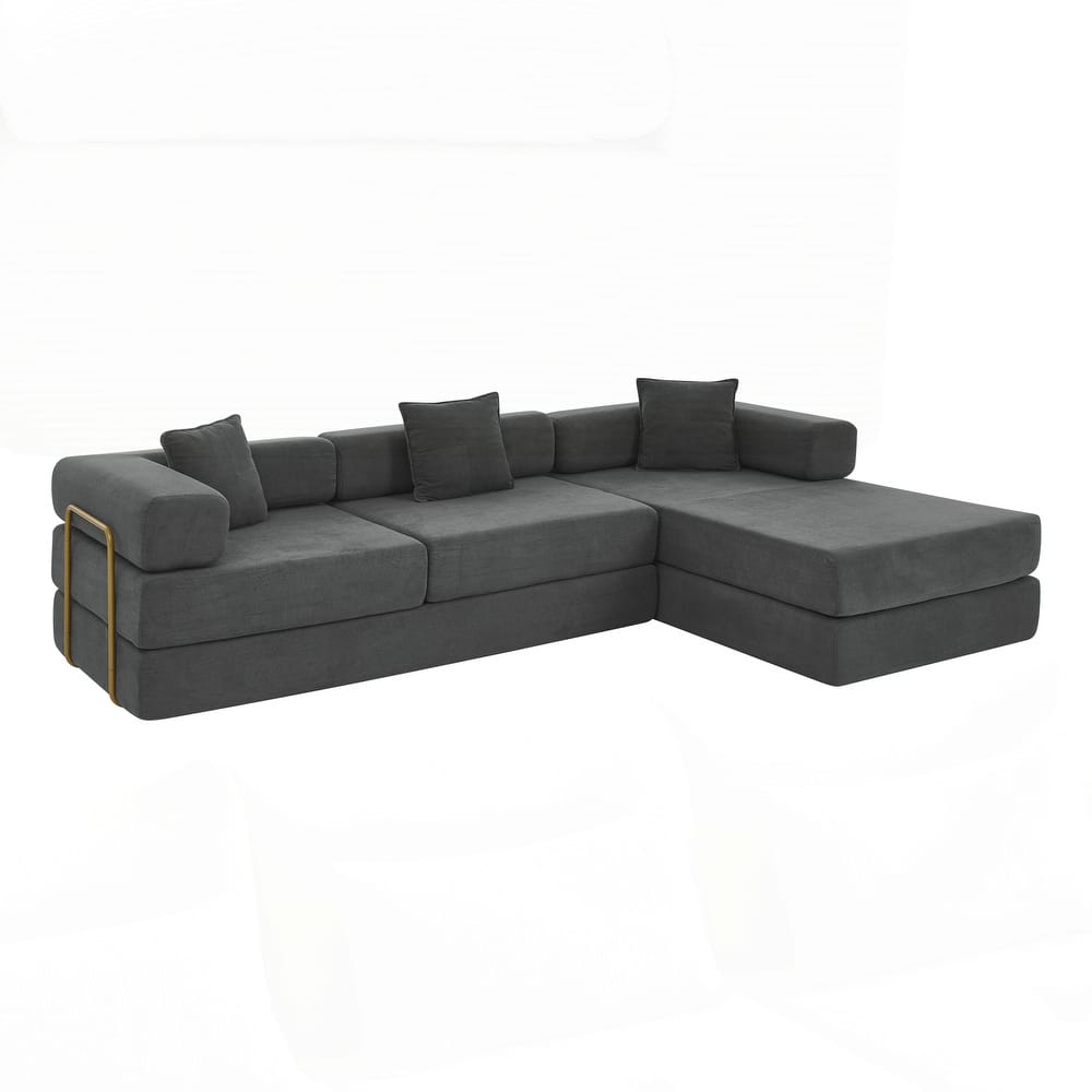 Modular Sectional Sofa with L-Shape Chaise, Boneless Cloud Couch with Deep Seat
