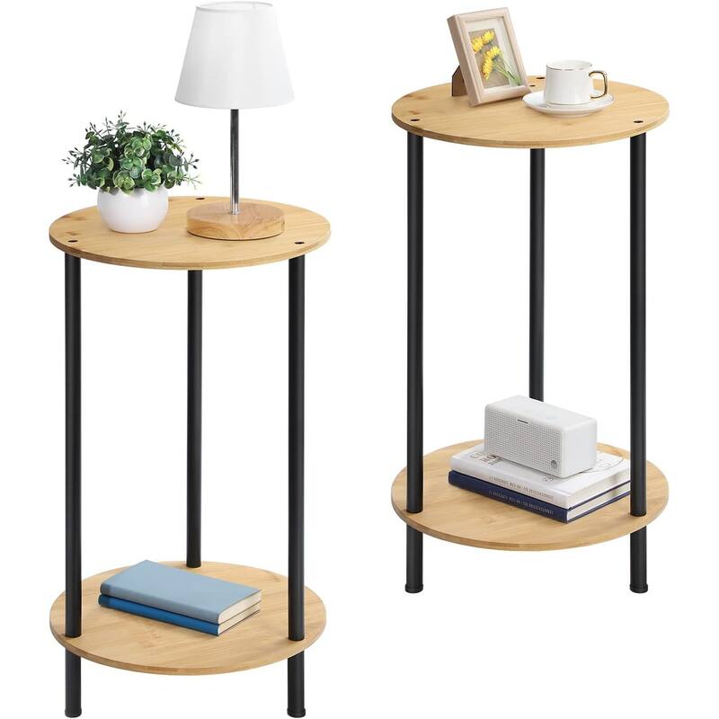 Small End Tables Living Room Set of 2