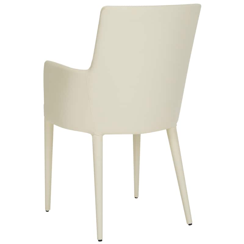 SAFAVIEH Elois Mid-Century Dining Modern White Arm Chair - 23.6" W x 21.6" L x 35.5" H - 24"Wx22"Dx36"H
