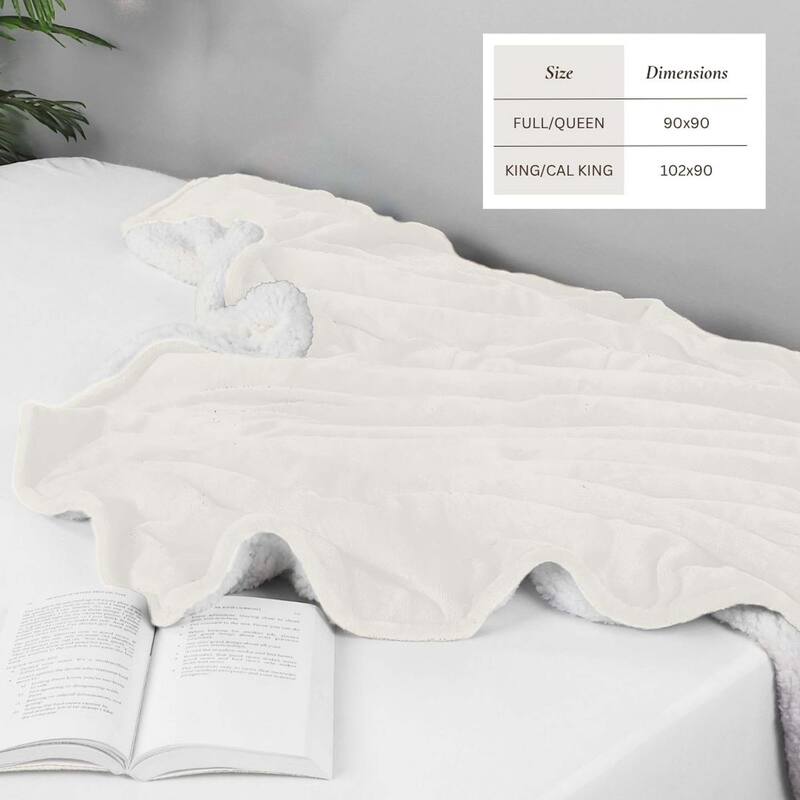 Linery & Co. Velvet Plush Reversible Sherpa Bed Blanket
