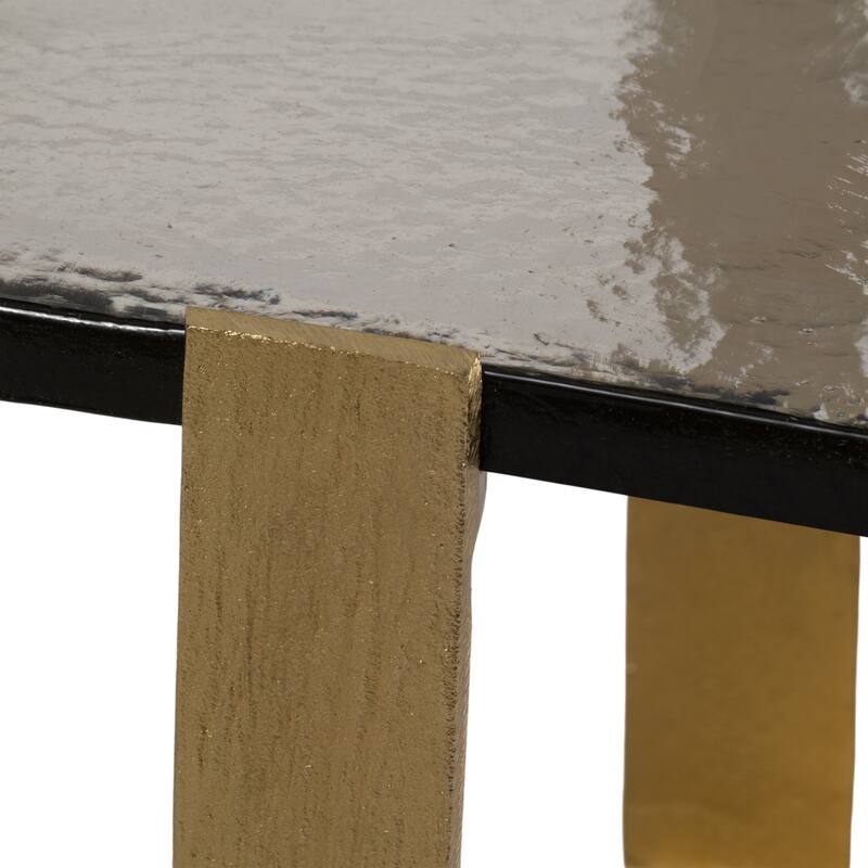 Accent Side Table with Metal Base - Gold, 22"