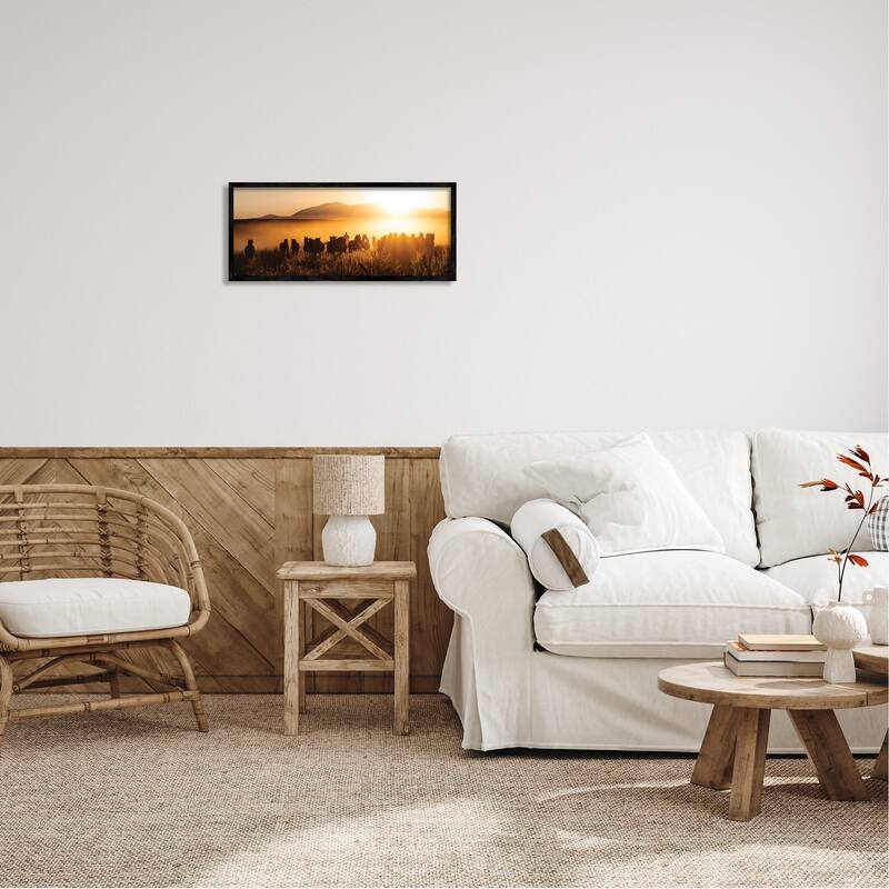 Stupell Sunset Cowboy & Horses Framed Giclee Art Design by PBurchettePhoto