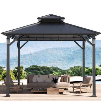 Outdoor Leisure Products Model 106000094 Metal Gazebo Measuring 10 Feet by 10 Feet with LED Lighting