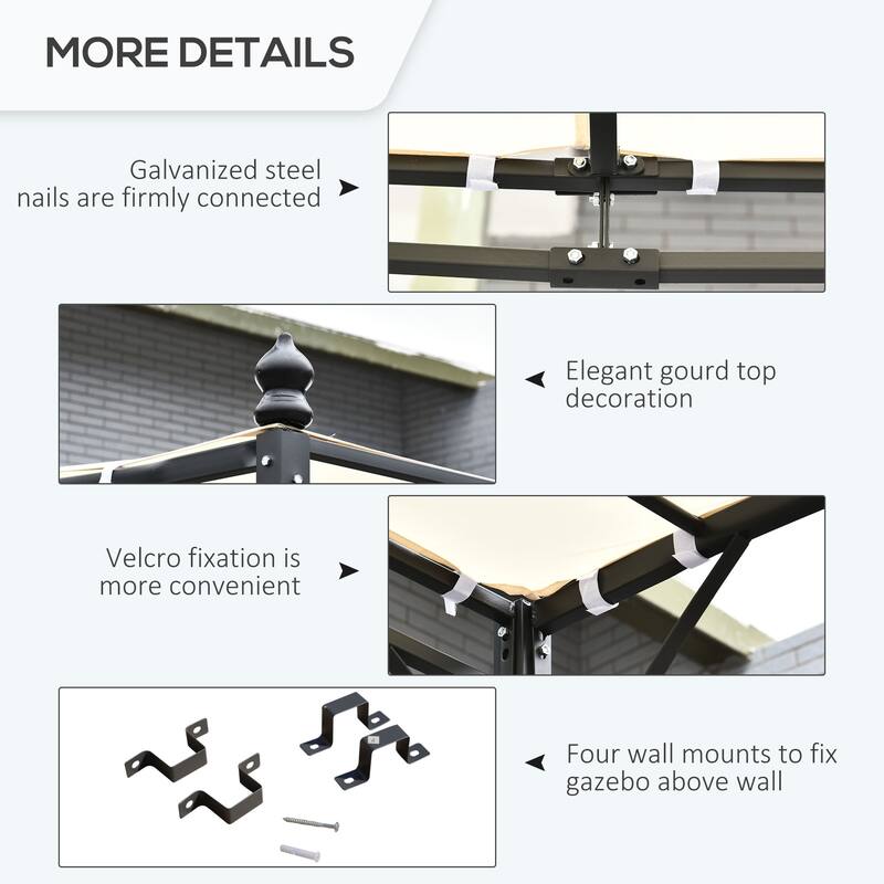 10' x 13' Steel Outdoor Pergola Gazebo