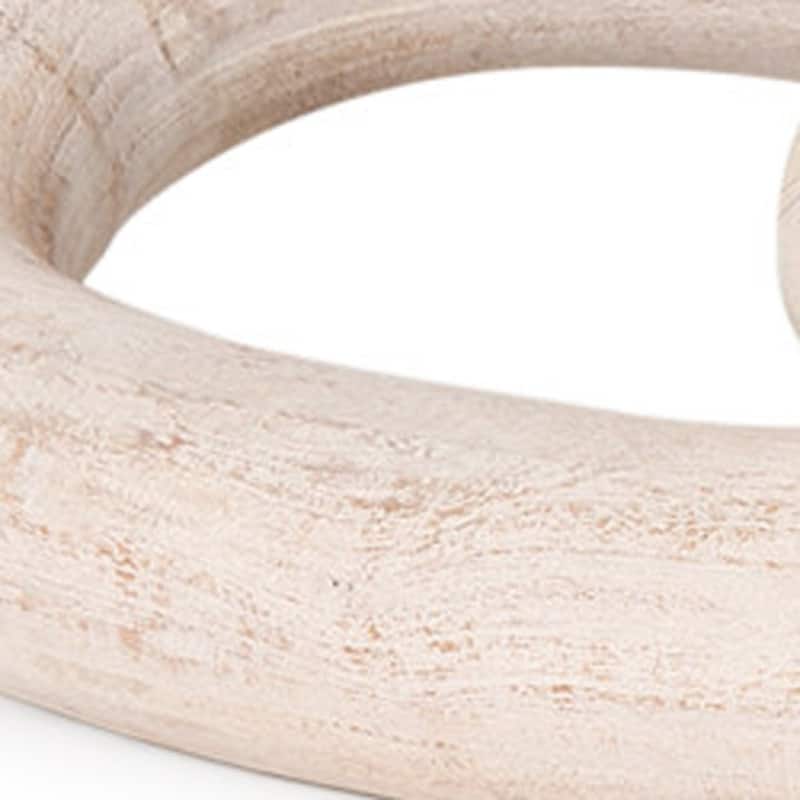 HomeRoots 21" Natural Solid Wood Geometric Links Tabletop Sculpture - 21.00 in. x 2.00 in. x 9.50 in.