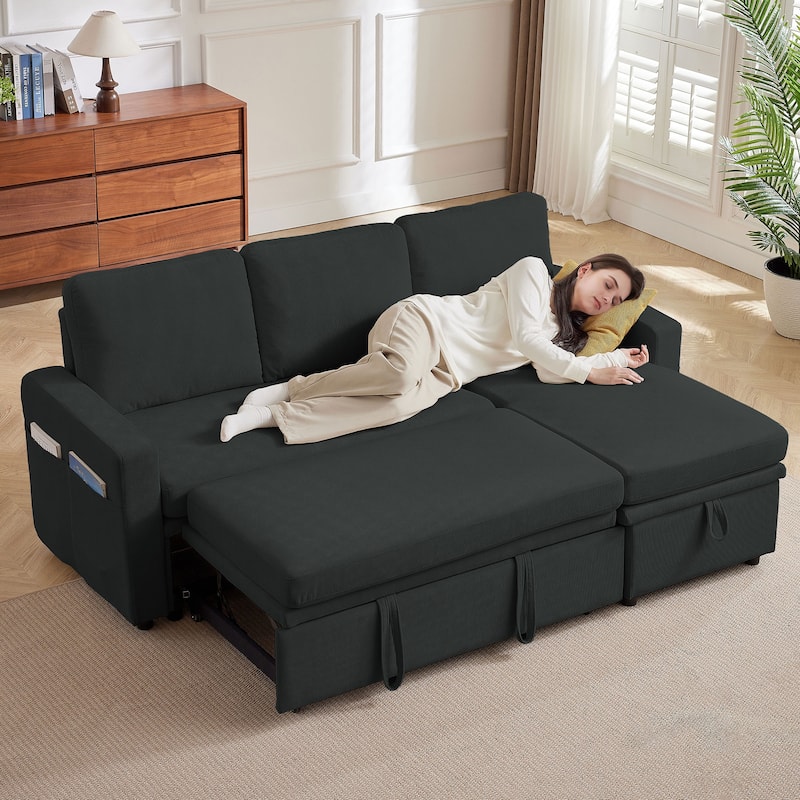 78.94" Striped Fabric Sleeper Sofa