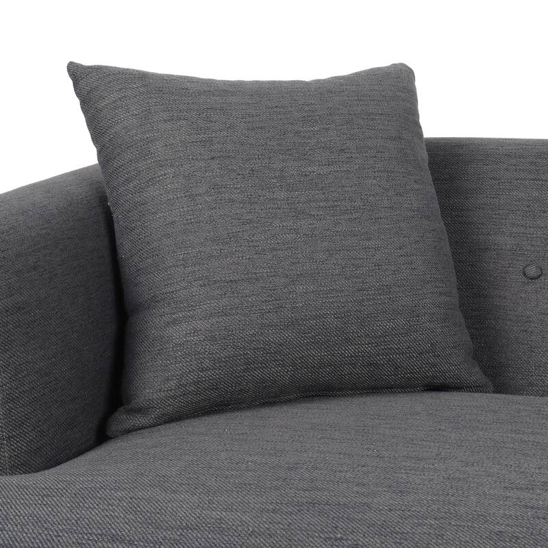 73.5" Loveseat, Family Room Fabric Sofa, Tufted Upholstered Arm Couch with Wood Legs for Living Room Bedroom