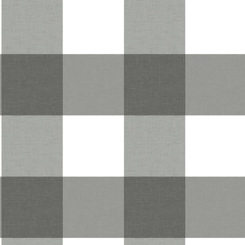 Chesapeake Amos Black Gingham Wallpaper - 20.5in x 396in x 0.025in