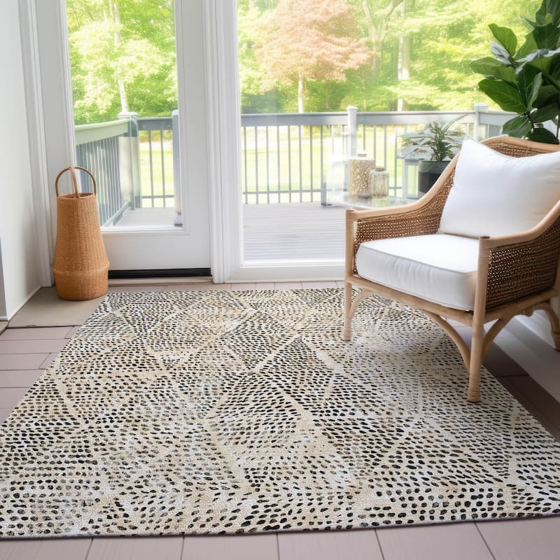 Machine Washable Indoor/ Outdoor Chantille Modern Diamonds Rug