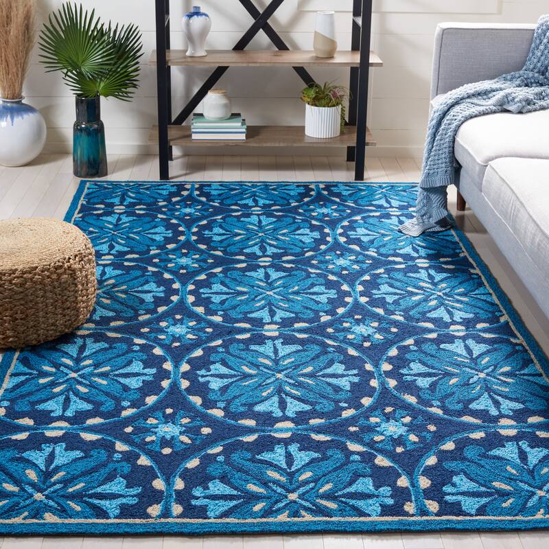SAFAVIEH Handmade Four Seasons Neeru Floral Rug - 5' x 8' - Blue/Multi