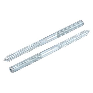 M10x50mm Hanger Bolts Double Head Dowel Screw 120mm Length 15pcs Silver Tone