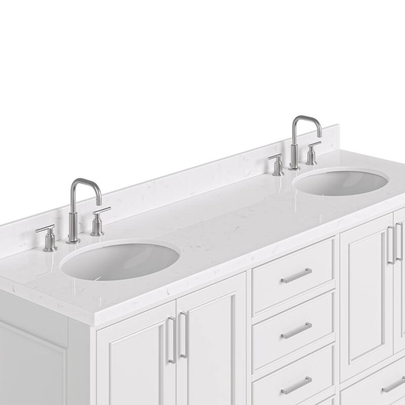 Ariel M072DCQOVO Stafford 72" Free Standing Double Basin Vanity Set