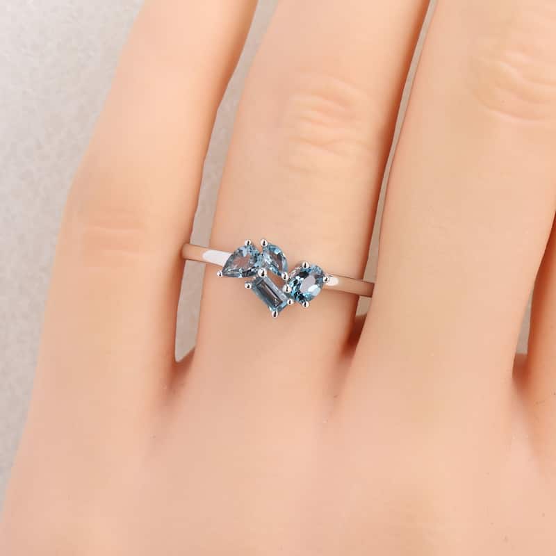 Miadora Multi-Gem Cluster Ring Sterling Silver