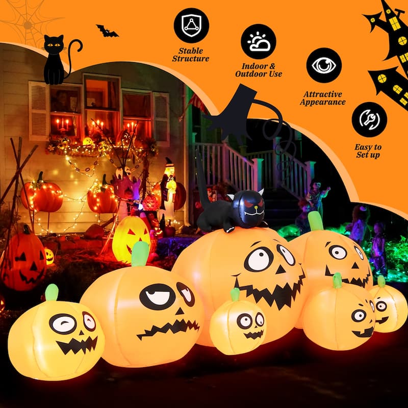 Costway 8FT Long Halloween Inflatable Pumpkins Self Inflating - See Details