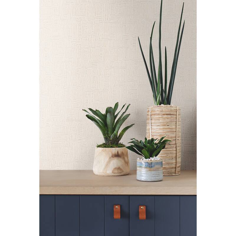 Warner Chiseled Ivory Abstract Wallpaper