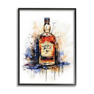 Stupell Whiskey Modern Splash Framed Giclee Art Design by Amanda Greenwood