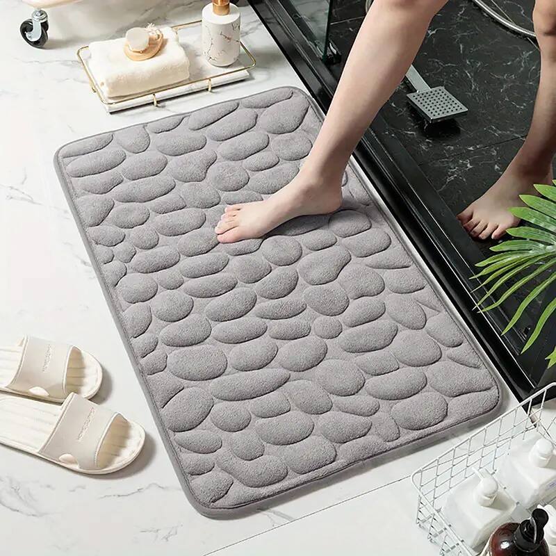 Memory Foam Bath Mat Pebble Design 32x20