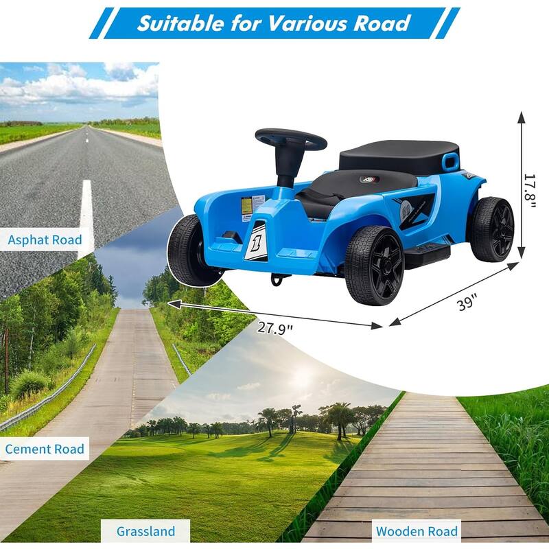 24V 2 Seaters 4-Wheelers Electric Ride On Toy for Kids, Two Driver Modes + Remote Control Modes