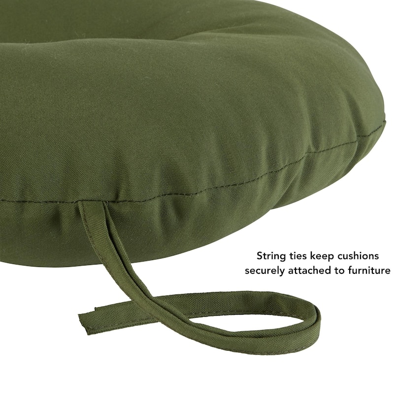 Hunter Green 15-inch Round Outdoor Bistro Chair Cushion (Set of 4)
