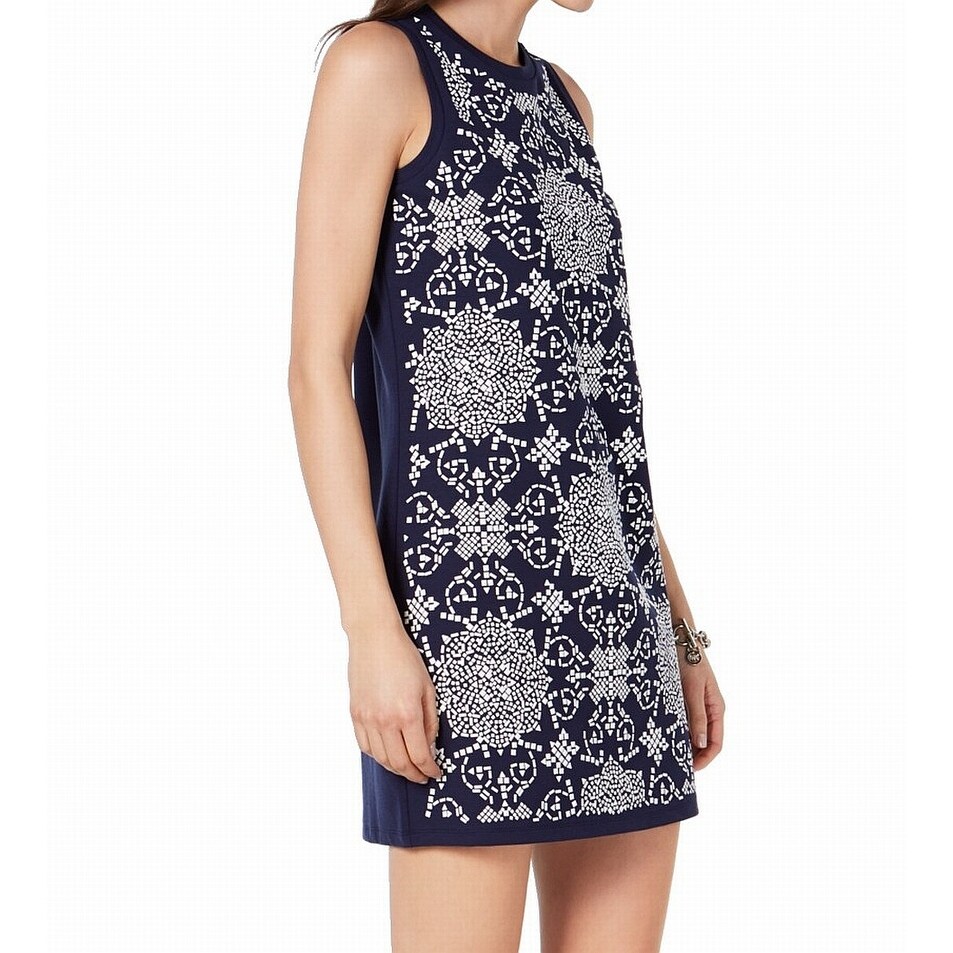 michael kors navy blue sheath dress